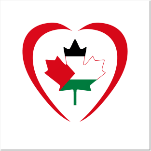 Palestinian Canadian Multinational Patriot Flag (Heart) Posters and Art